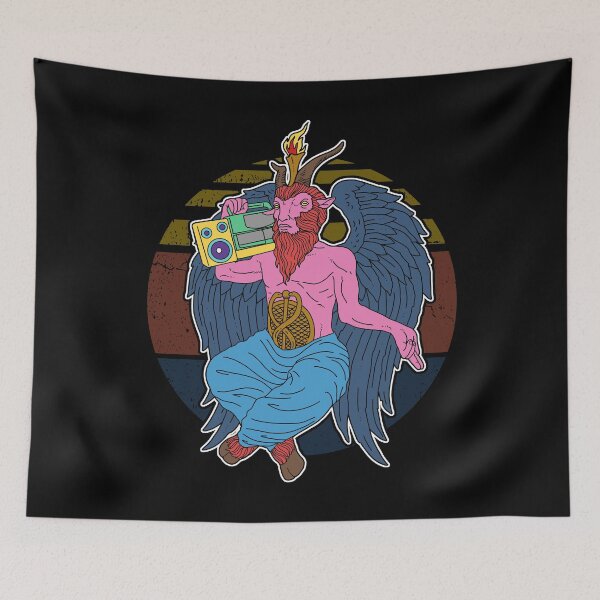 Item preview, 90s Hip Hop Retro Satanism Hail Satan Baphomet designed and sold by DSWShirts.