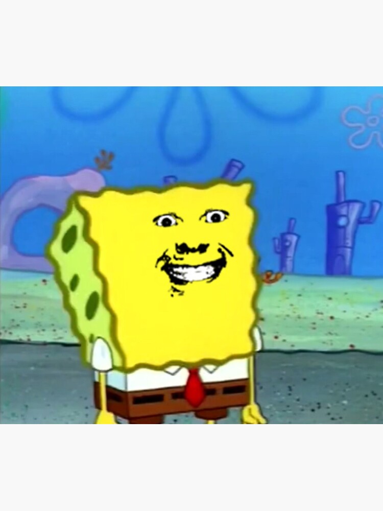 Spongebob Roblox Meme Face Sticker Greeting Card By Exoticjam Redbubble - roblox running meme socks by yawnni redbubble