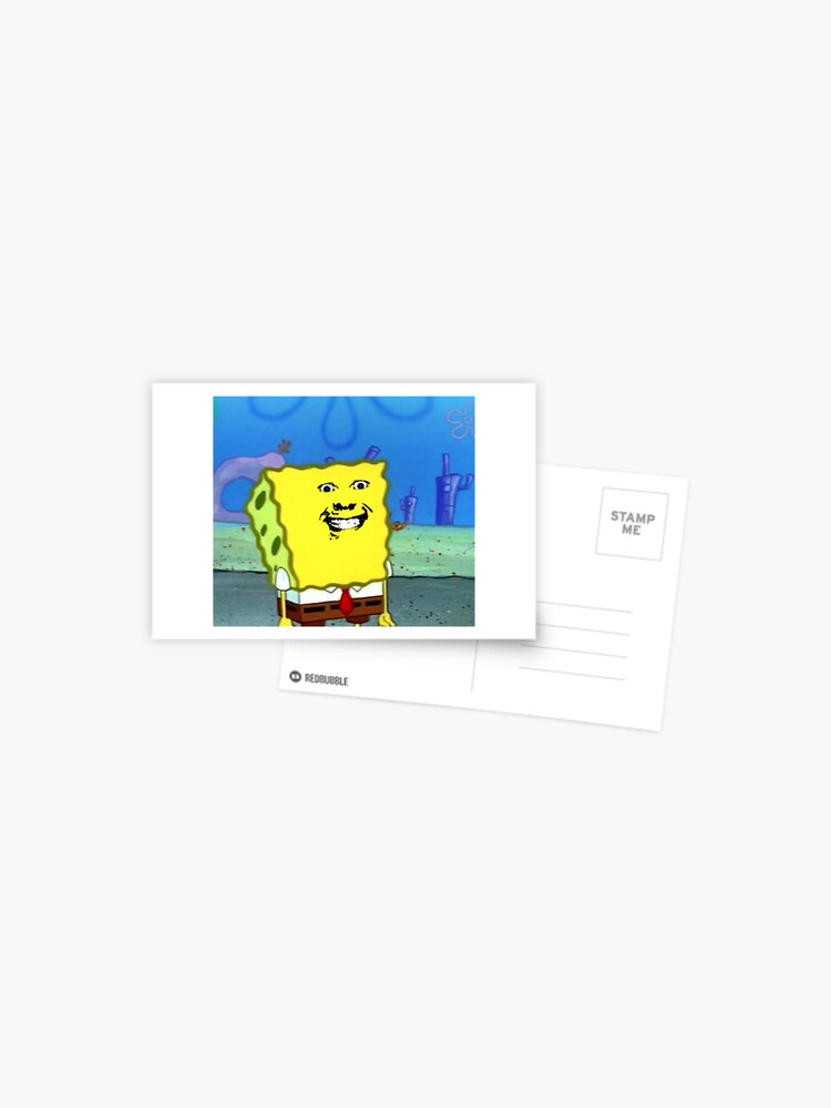 Spongebob Roblox Meme Face Sticker Postcard By Exoticjam Redbubble - spongebob t shirt roblox