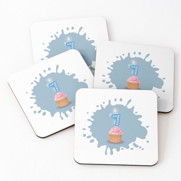 Item preview, Happy 7 birthday number 7 muffin seven years birthday card designed and sold by Urosek.