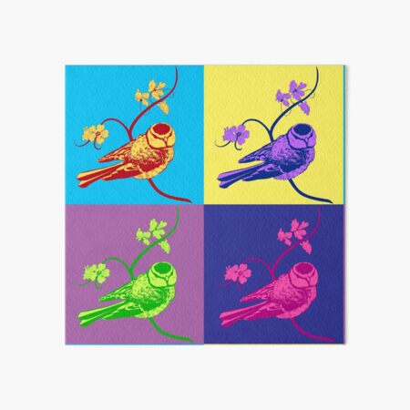 Item preview, Blue Tit Perches on Branch with Spring Flowers - POP! Edition designed and sold by Spammabelle.