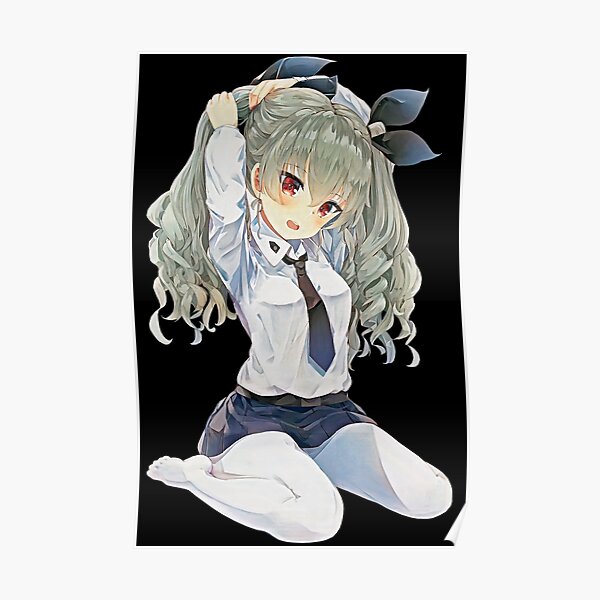 The Cutest Anchobi Anime Girl From Girls Und Panzer Anime Cute Anchovy From Girls Und Panzer Army Colors Poster By Hot Angel Redbubble