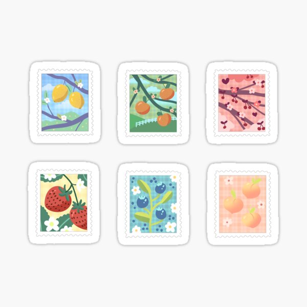 Item preview, Fruit Stamps (Bright Version) designed and sold by Sliceoflifeart.