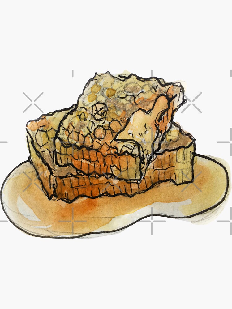 Raw Honeycomb Illustration in Watercolor by WitchofWhimsy