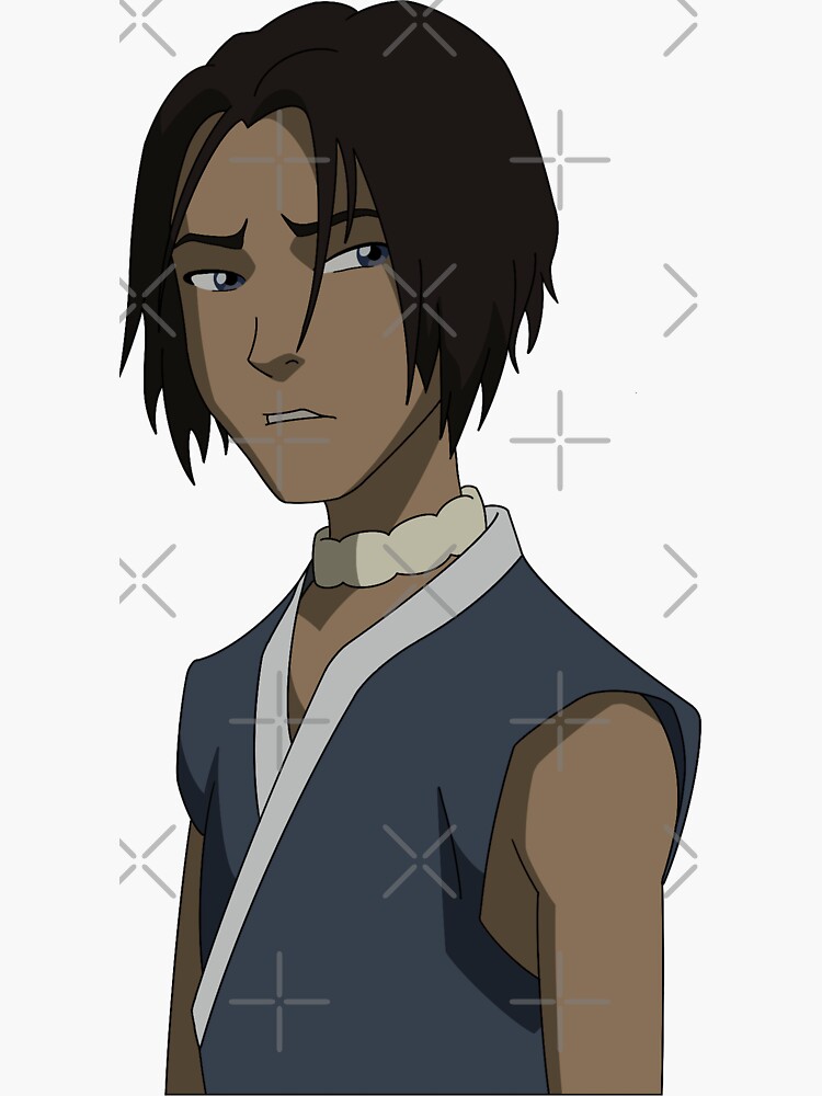 "sokka from avatar with his hair down" Sticker by gwynethc | Redbubble