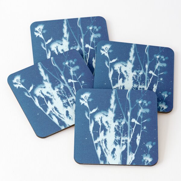 Item preview, Botanical blue floral vintage style handmade Cyanotype print 2020 ed. 16 designed and sold by KasparekFineArt.