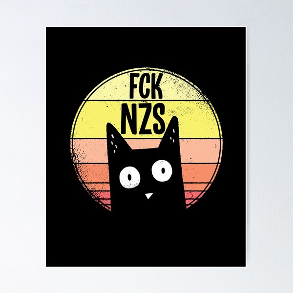 Vista previa del artículo con la obra «FCK NZS gato gatos regalo de amante de gato», diseñado y vendido por Simcom.