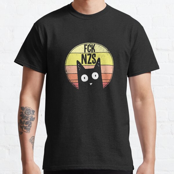 Vista previa del artículo con la obra «FCK NZS gato gatos regalo de amante de gato», diseñado y vendido por Simcom.