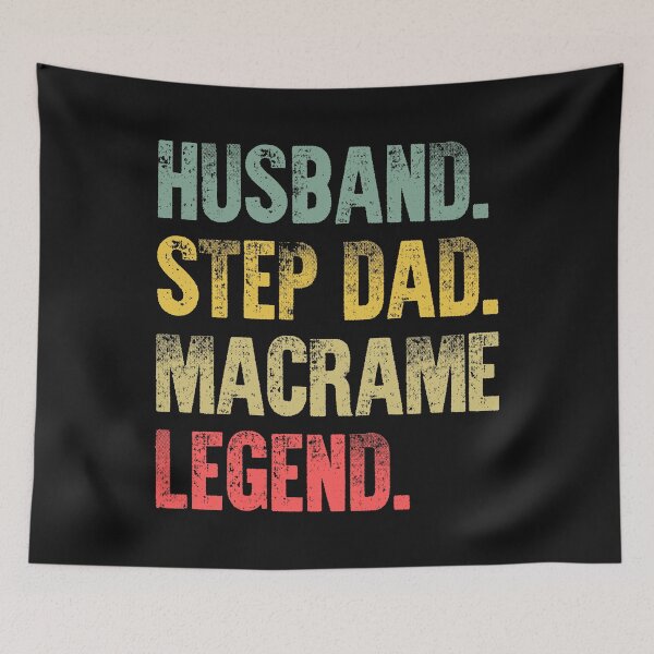 Item preview, Funny Men Vintage T Shirt Husband Step Dad Macrame Legend designed and sold by Bendthetrend.