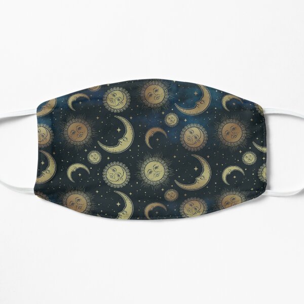 Retro Sun Moon and Stars Vintage Celestial Night Flat Mask