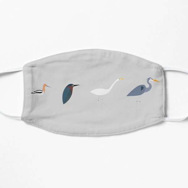 Wading Birds of North America (Blue Heron, Green Heron, Egret, Avocet) Flat Mask
