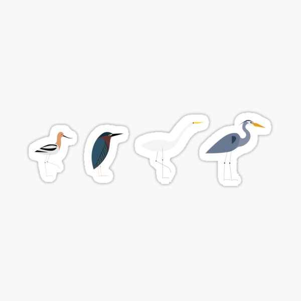 Item preview, Wading Birds of North America (Blue Heron, Green Heron, Egret, Avocet) designed and sold by jspiggle.
