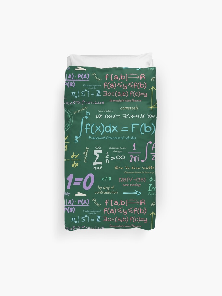 Pure Math Extravaganza Green Chalkboard Duvet Cover By Liorasophie Redbubble