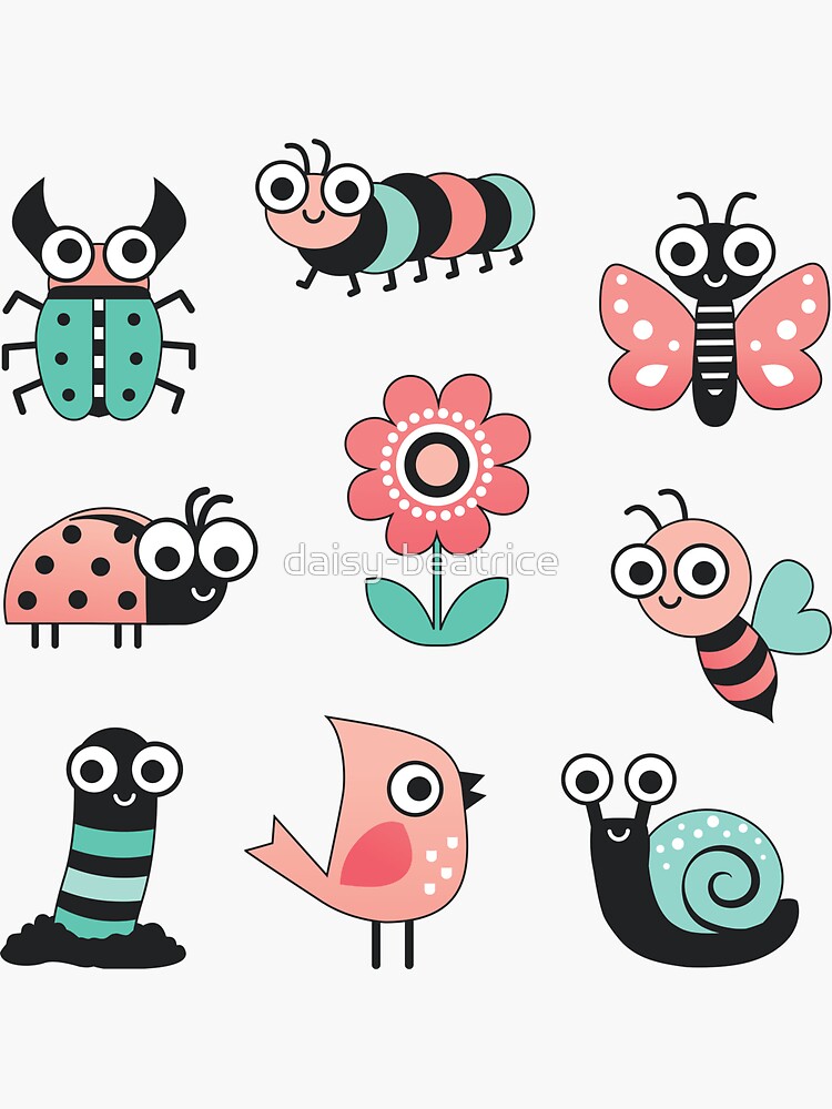 Thumbnail 3 of 3, Sticker, Bugs and Stuff designed and sold by daisy-beatrice.