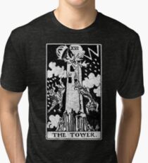 The Tower Tarot Card - Major Arcana - fortune telling - occult Tri-blend T-Shirt