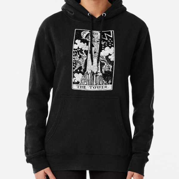 The Tower Tarot Card - Major Arcana - fortune telling - occult Pullover Hoodie