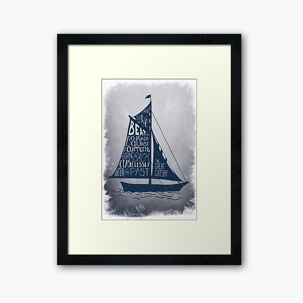 Great Gatsby Boat Quote Framed Art Print