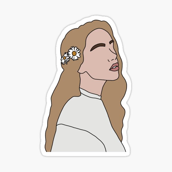 GIRL WITH FLOWERS IN HER HAIR Sticker