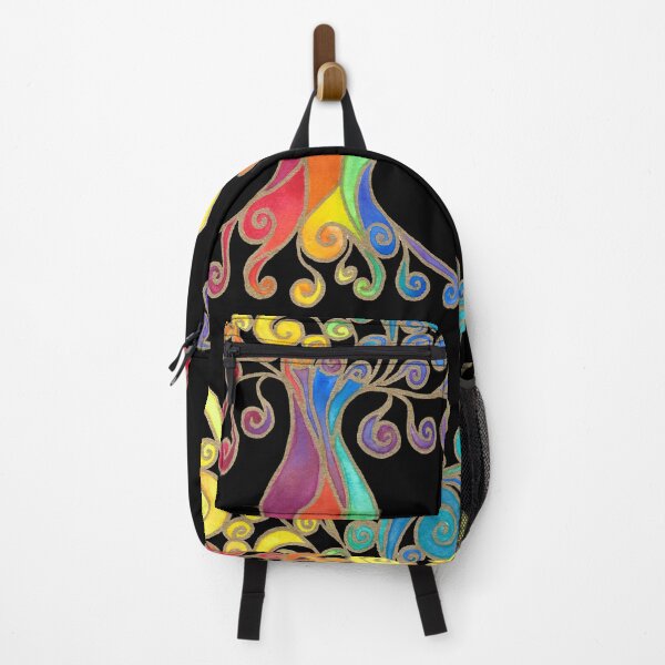Item preview, Fancy Tree - Rainbow Colours on Black Background designed and sold by CarolineLembke.