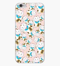 Vinilo o funda para iPhone Patrón de gato Buena suerte Maneki-neko