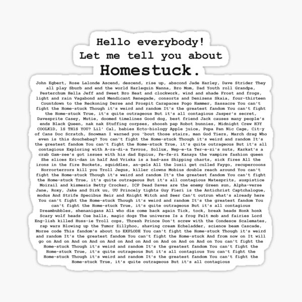 can't fight the homestuck Sticker