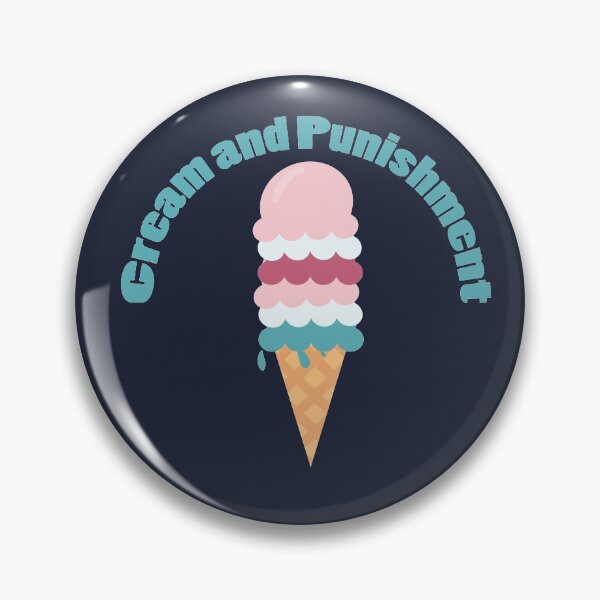 Item preview, 6 Scoops Cream and Punishment Summer Ice-cream Pun Colorful Design (blue background) designed and sold by sinceanna.