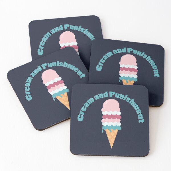 Item preview, 6 Scoops Cream and Punishment Summer Ice-cream Pun Colorful Design (blue background) designed and sold by sinceanna.
