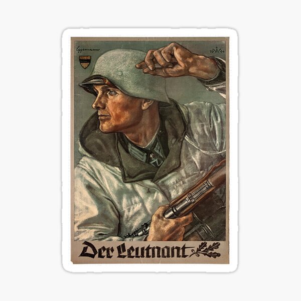 Der Leutnant..Le Lieutenant..WW2 Sticker