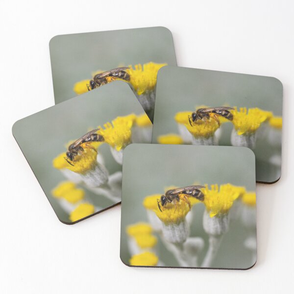 Item preview, Tiny Bee enjoying Tiny Flowers designed and sold by Kasia Design.