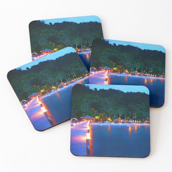 Item preview, Malaysia Beach Night Scene Painting designed and sold by JasperBenoit.