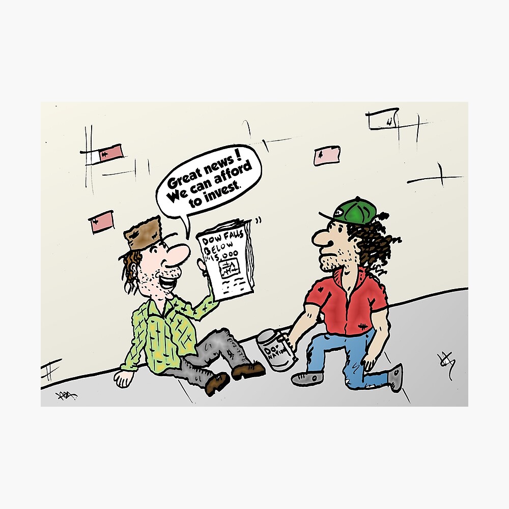 Homeless investors editorial market cartoon