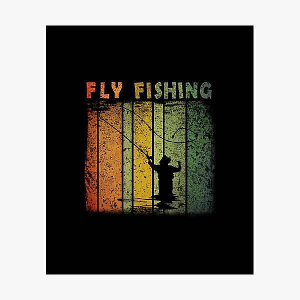 fly fishing retro vintage style Photographic Print for Sale by