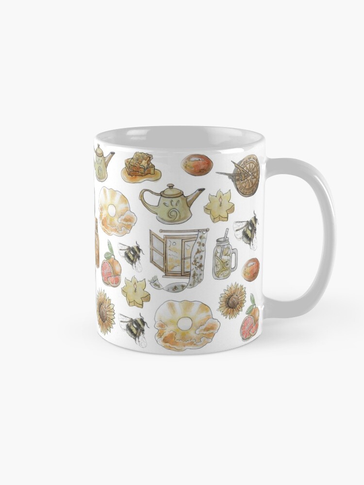Alternate view of Solar Witch Pattern - Wrap Around with While Background Mug