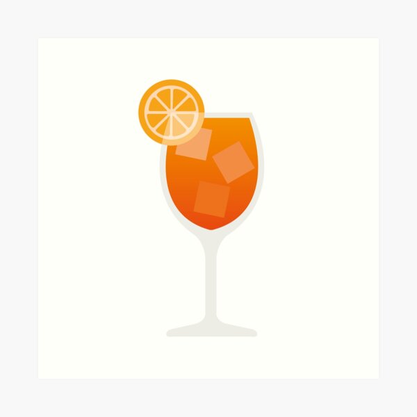 Aperol spritz linear icon glass with alcoholic Vector Image