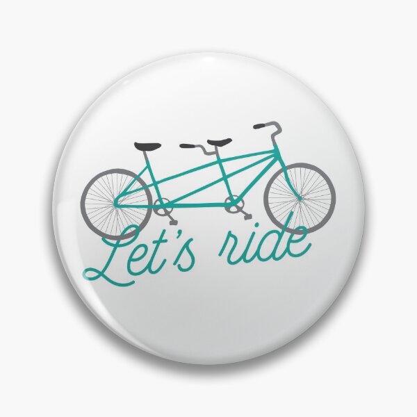 Item preview, Let's Ride Tandem Bicycle Illustration - Teal  designed and sold by oneprettyprint.
