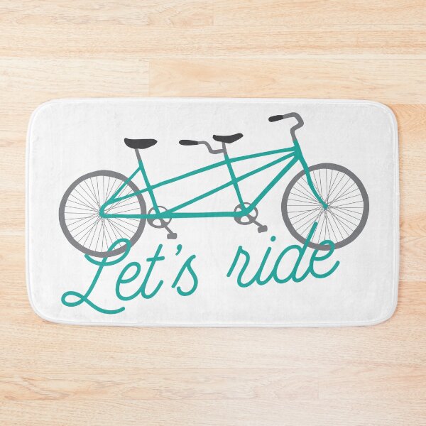 Item preview, Let's Ride Tandem Bicycle Illustration - Teal  designed and sold by oneprettyprint.