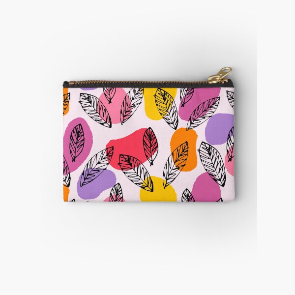 Item preview, Abstract Jewel Tone Blobs with Line Drawn Feathers Pattern designed and sold by gimmesometees.