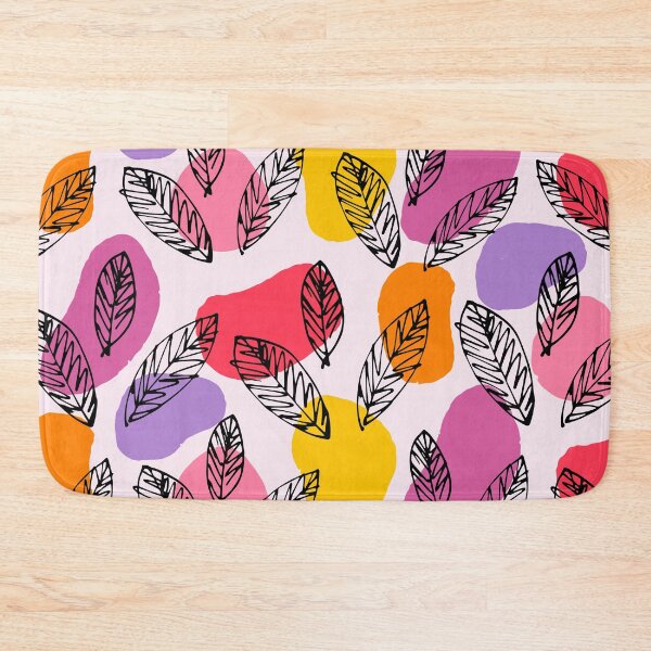 Item preview, Abstract Jewel Tone Blobs with Line Drawn Feathers Pattern designed and sold by gimmesometees.