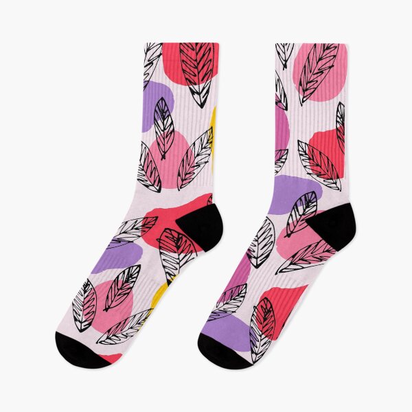 Item preview, Abstract Jewel Tone Blobs with Line Drawn Feathers Pattern designed and sold by gimmesometees.