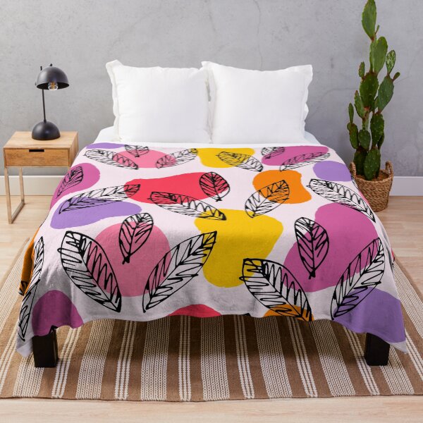 Item preview, Abstract Jewel Tone Blobs with Line Drawn Feathers Pattern designed and sold by gimmesometees.