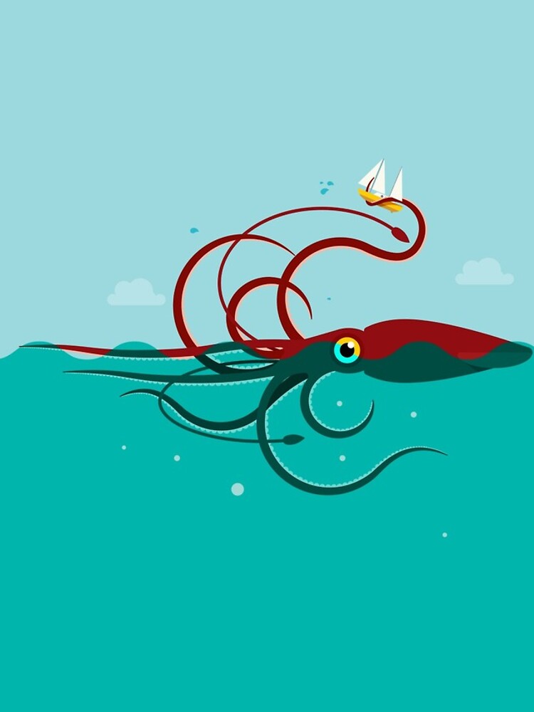 Imagen 4 de 4, Funda de iPhone con la obra Calamar gigante, diseñada y vendida por vectorscribbles.