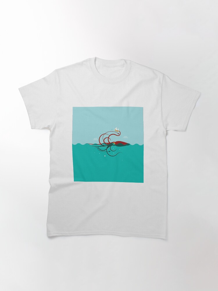 Imagen 3 de 7, Camiseta clásica con la obra Calamar gigante, diseñada y vendida por vectorscribbles.
