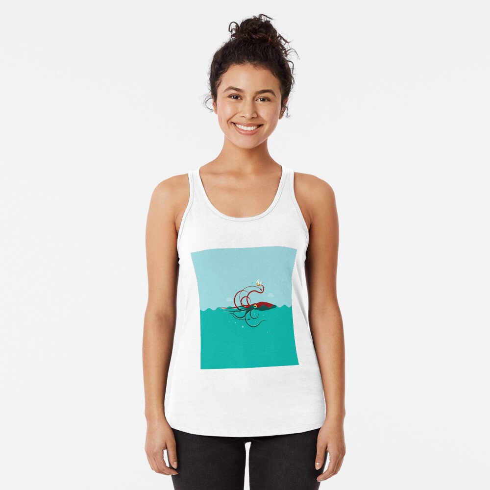 Vista previa del artículo con la obra «Camiseta con espalda nadadora», diseñado y vendido por vectorscribbles.