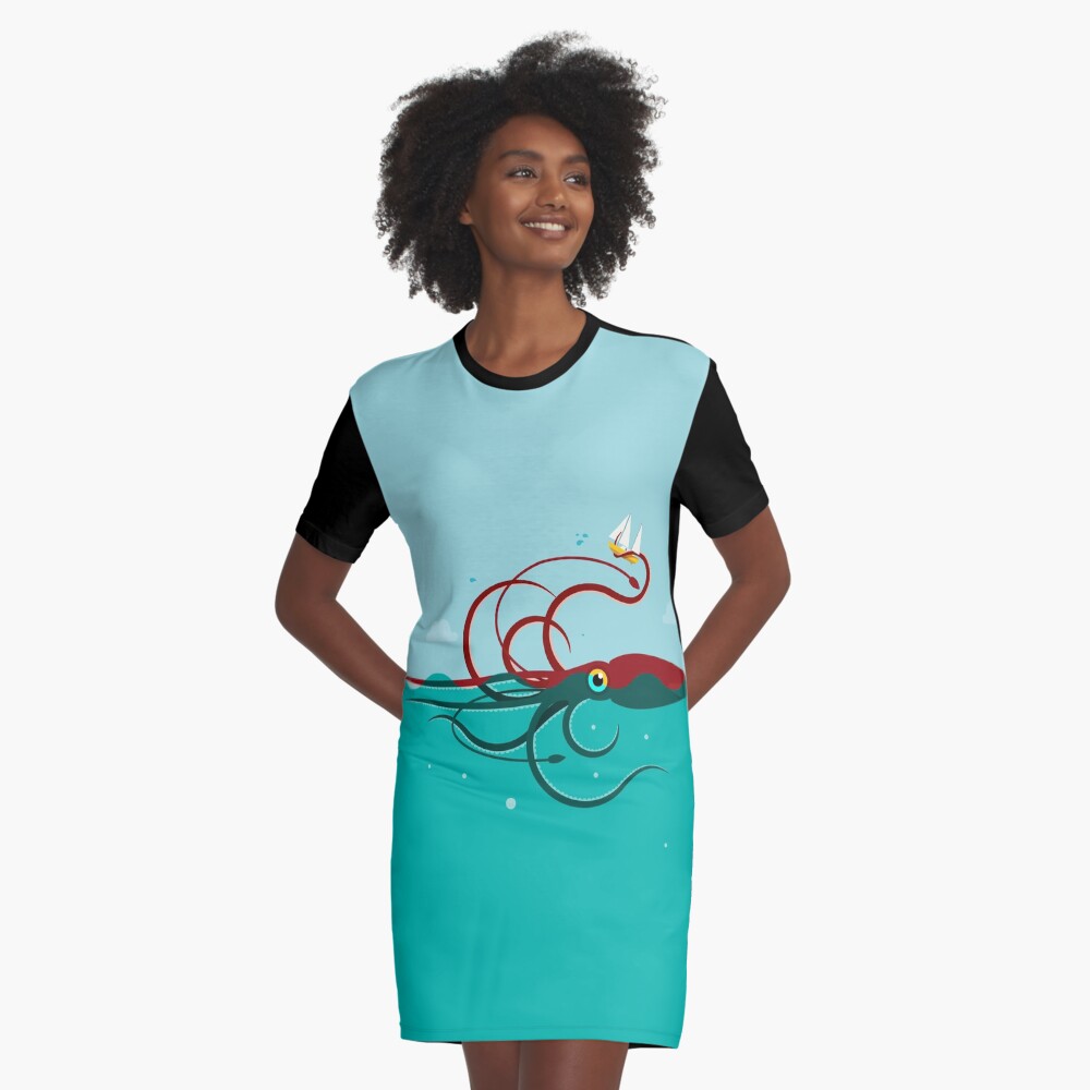 Vista previa del artículo con la obra «Vestido camiseta», diseñado y vendido por vectorscribbles.