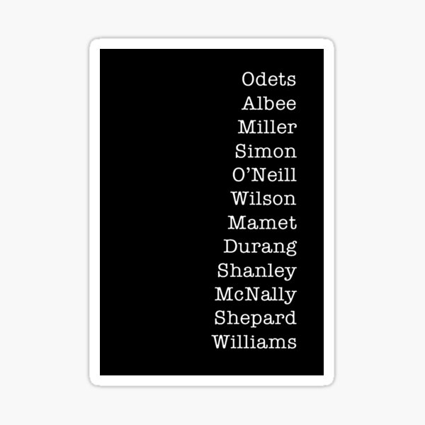 Famous American Playwrights Sticker