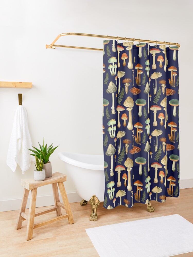 Alternate view of Toadstools Shower Curtain