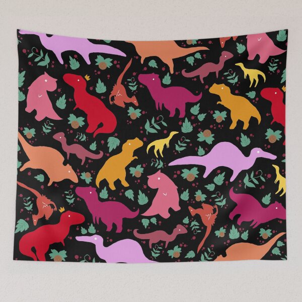 Item preview, Dinosaur Pattern - Little Carnivores (Black) designed and sold by KBMasquerade.