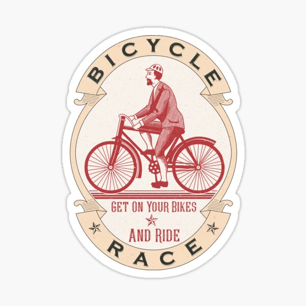 Vintage Bicycle Racer Sticker
