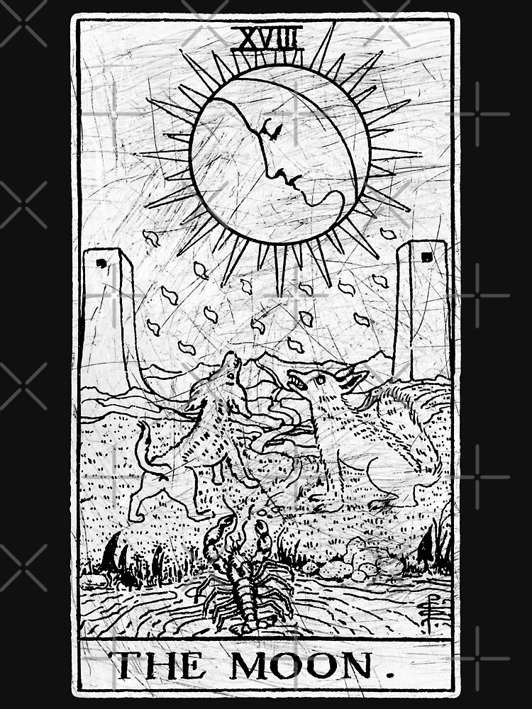 The Moon Tarot Card - Major Arcana - fortune telling - occult by createdezign