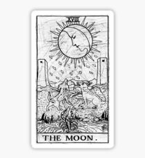 The Moon Tarot Card - Major Arcana - fortune telling - occult Sticker
